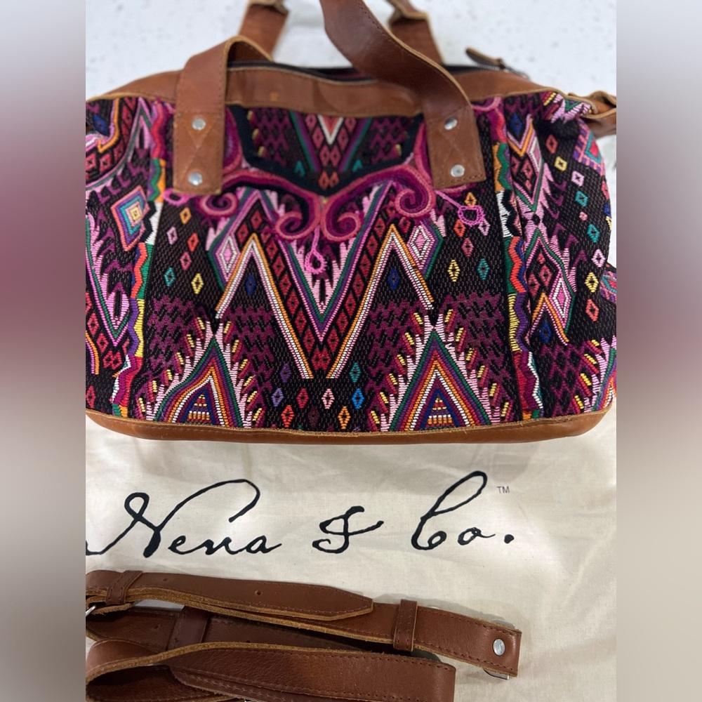 Nena & Co. Pink and Brown Shoulder Bag